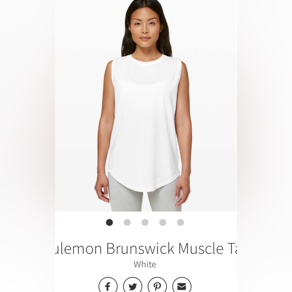 Lululemon Brunswick Muscle Tank - White